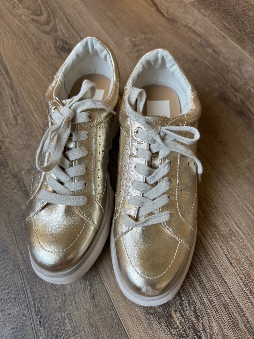Dolce Vita Gold Metallic Lace-Up Sneakers